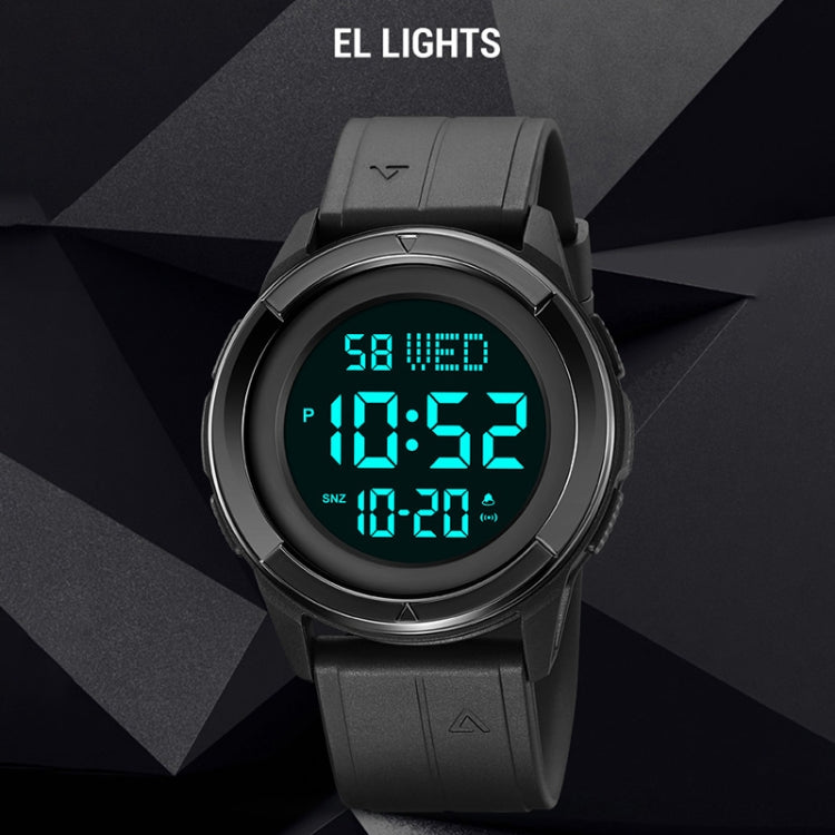 SKMEI 2047 Multifunctional Men 50M Water-resistant Sports Digital Wrist Watch(Silver+White)