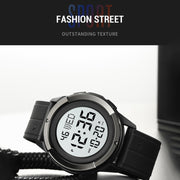 SKMEI 2047 Multifunctional Men 50M Water-resistant Sports Digital Wrist Watch(Silver+Black)