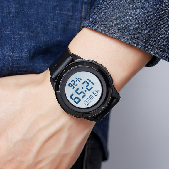 SKMEI 2047 Multifunctional Men 50M Water-resistant Sports Digital Wrist Watch(Silver+Black)
