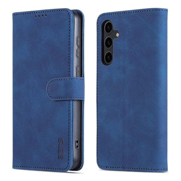 For Samsung Galaxy S24 5G AZNS Skin Feel Calf Texture Flip Leather Phone Case(Blue)