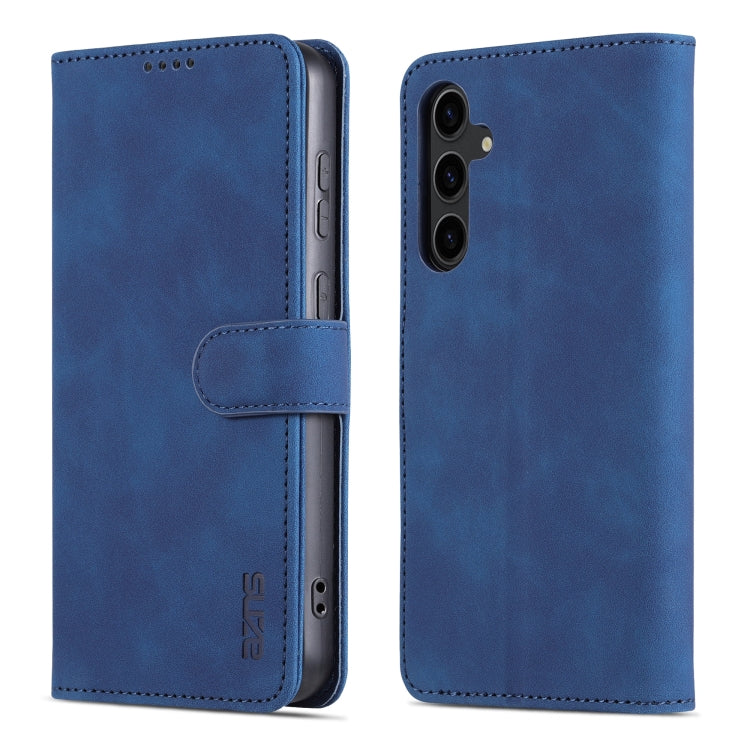 For Samsung Galaxy S24 5G AZNS Skin Feel Calf Texture Flip Leather Phone Case(Blue)