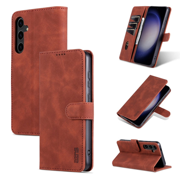 For Samsung Galaxy S24 5G AZNS Skin Feel Calf Texture Flip Leather Phone Case(Brown)
