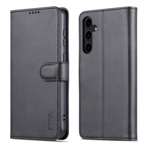 For Samsung Galaxy S24+ 5G AZNS Skin Feel Calf Texture Flip Leather Phone Case(Black)