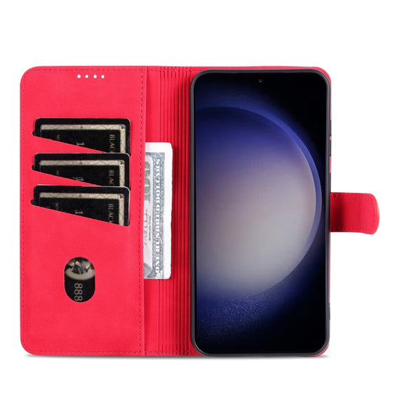 For Samsung Galaxy S24+ 5G AZNS Skin Feel Calf Texture Flip Leather Phone Case(Red)