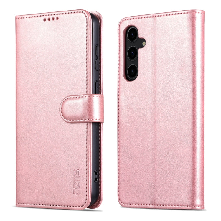 For Samsung Galaxy S24+ 5G AZNS Skin Feel Calf Texture Flip Leather Phone Case(Rose Gold)