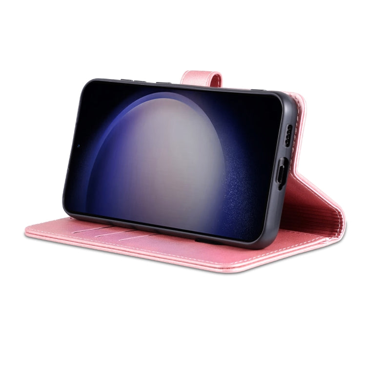 For Samsung Galaxy S24+ 5G AZNS Skin Feel Calf Texture Flip Leather Phone Case(Rose Gold)
