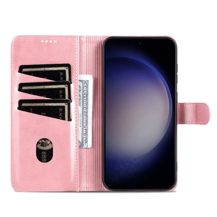 For Samsung Galaxy S24+ 5G AZNS Skin Feel Calf Texture Flip Leather Phone Case(Rose Gold)