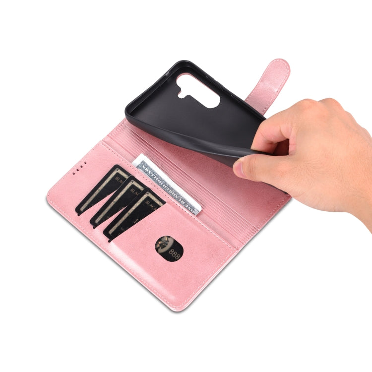 For Samsung Galaxy S24+ 5G AZNS Skin Feel Calf Texture Flip Leather Phone Case(Rose Gold)