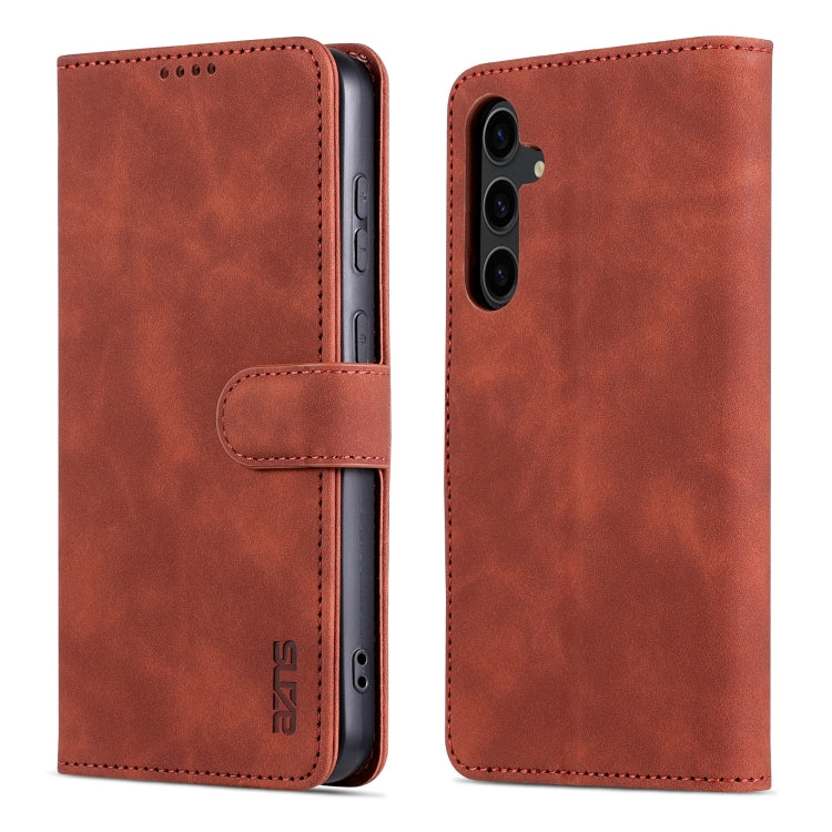 For Samsung Galaxy S24+ 5G AZNS Skin Feel Calf Texture Flip Leather Phone Case(Brown)