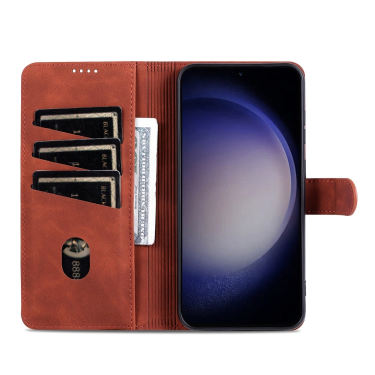 For Samsung Galaxy S24+ 5G AZNS Skin Feel Calf Texture Flip Leather Phone Case(Brown)