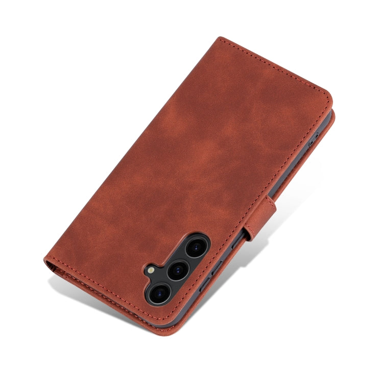 For Samsung Galaxy S24+ 5G AZNS Skin Feel Calf Texture Flip Leather Phone Case(Brown)