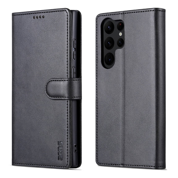 For Samsung Galaxy S24 Ultra 5G AZNS Skin Feel Calf Texture Flip Leather Phone Case(Black)
