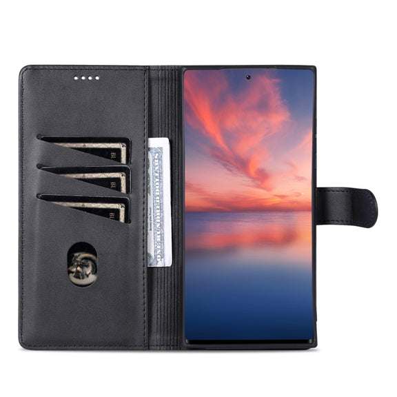 For Samsung Galaxy S24 Ultra 5G AZNS Skin Feel Calf Texture Flip Leather Phone Case(Black)