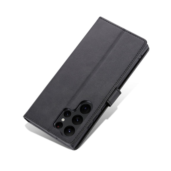 For Samsung Galaxy S24 Ultra 5G AZNS Skin Feel Calf Texture Flip Leather Phone Case(Black)