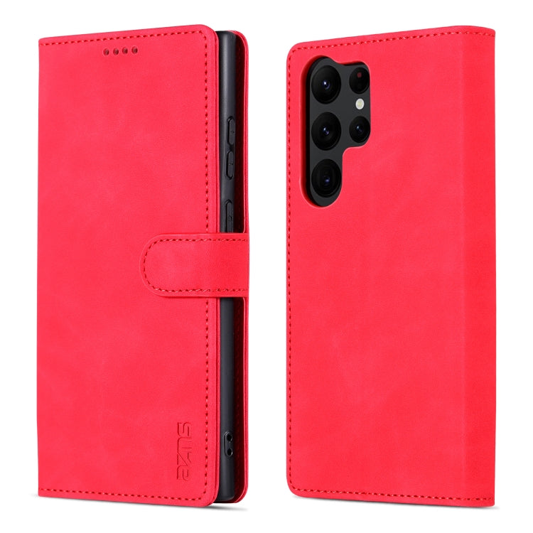 For Samsung Galaxy S24 Ultra 5G AZNS Skin Feel Calf Texture Flip Leather Phone Case(Red)