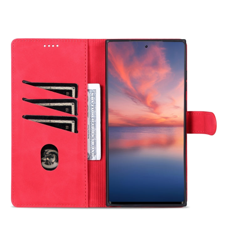 For Samsung Galaxy S24 Ultra 5G AZNS Skin Feel Calf Texture Flip Leather Phone Case(Red)