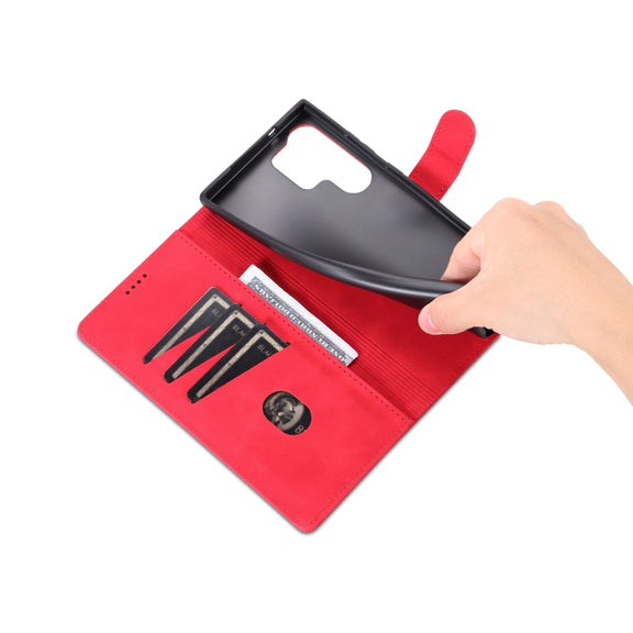 For Samsung Galaxy S24 Ultra 5G AZNS Skin Feel Calf Texture Flip Leather Phone Case(Red)