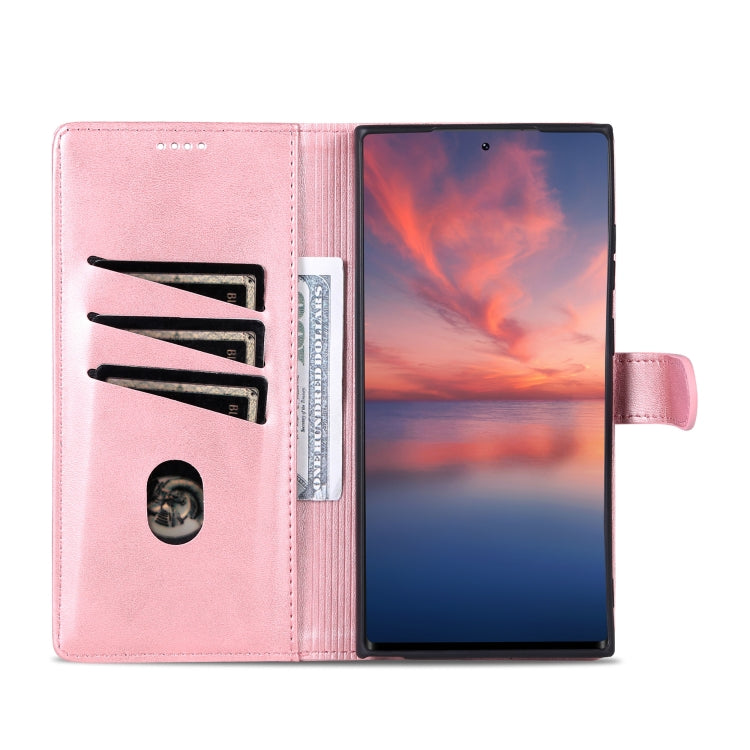 For Samsung Galaxy S24 Ultra 5G AZNS Skin Feel Calf Texture Flip Leather Phone Case(Rose Gold)