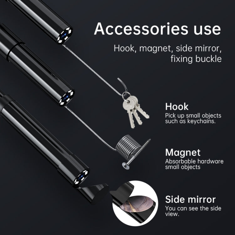 128AV 8mm Lenses Industrial Pipeline Endoscope with 2.4 inch Screen, Spec:1m Tube