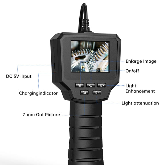 128AV 8mm Lenses Industrial Pipeline Endoscope with 2.4 inch Screen, Spec:1m Tube