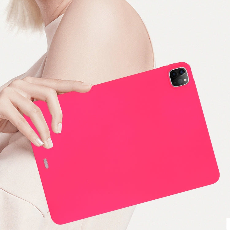For iPad Air 13 2024 Oil Spray Skin-friendly TPU Tablet Case(Rose Red)