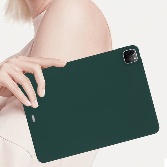 For iPad Pro 13 2024 Oil Spray Skin-friendly TPU Tablet Case(Deep Green)