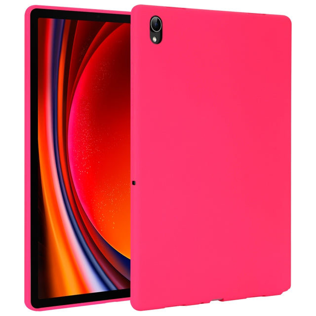 For Samsung Galaxy Tab S9 Oil Spray Skin-friendly TPU Tablet Case(Rose Red)