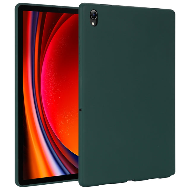 For Samsung Galaxy Tab S9 Oil Spray Skin-friendly TPU Tablet Case(Deep Green)