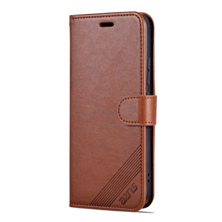For Xiaomi 14 AZNS Sheepskin Texture Flip Leather Phone Case(Brown)