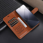 For Xiaomi 14 AZNS Sheepskin Texture Flip Leather Phone Case(Red)