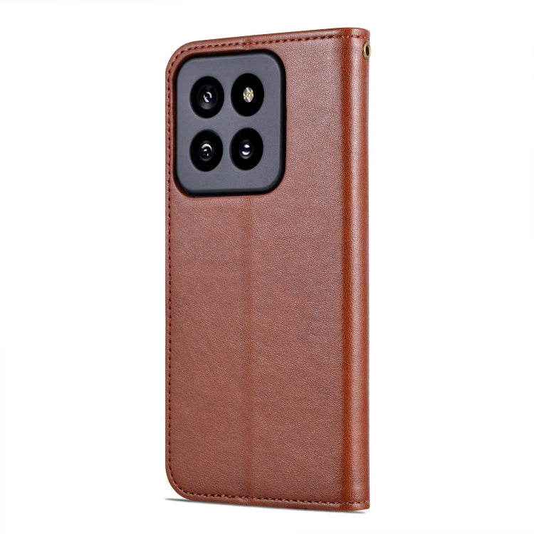 For Xiaomi 14 Pro AZNS Sheepskin Texture Flip Leather Phone Case(Brown) - 14 Pro Cases by AZNS | Online Shopping South Africa | PMC TechLife | Buy Now Pay Later Mobicred