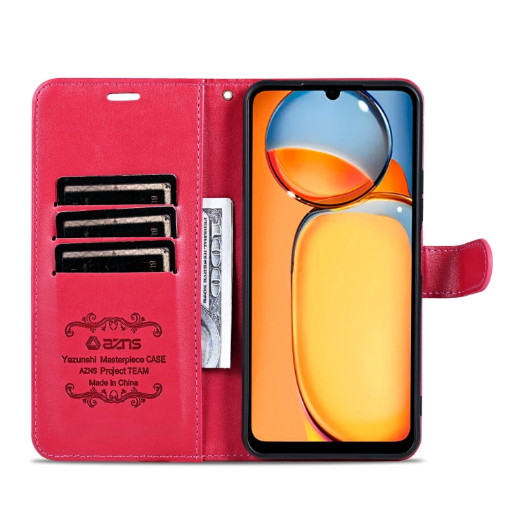 For Xiaomi Poco C65/Redmi 13C AZNS Sheepskin Texture Flip Leather Phone Case(Red) - Xiaomi Cases by AZNS | Online Shopping South Africa | PMC TechLife | Buy Now Pay Later Mobicred