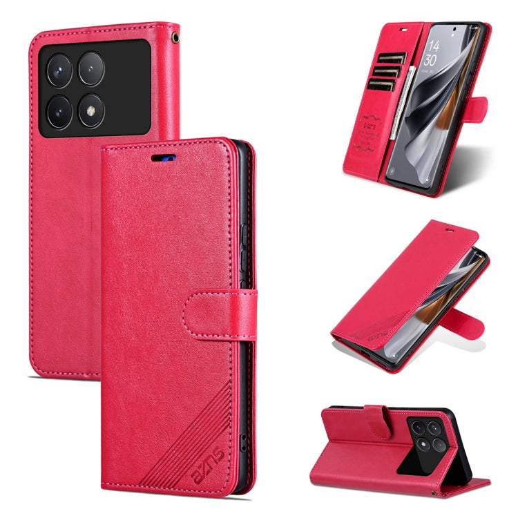 For Xiaomi Redmi K70 / K70 Pro AZNS Sheepskin Texture Flip Leather Phone Case(Red) - Xiaomi Cases by AZNS | Online Shopping South Africa | PMC Jewellery | Buy Now Pay Later Mobicred