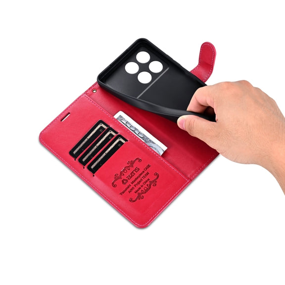 For Xiaomi Redmi K70 / K70 Pro AZNS Sheepskin Texture Flip Leather Phone Case(Red)