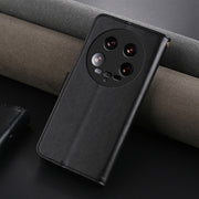 For Xiaomi 14 Ultra AZNS Sheepskin Texture Flip Leather Phone Case(Black)