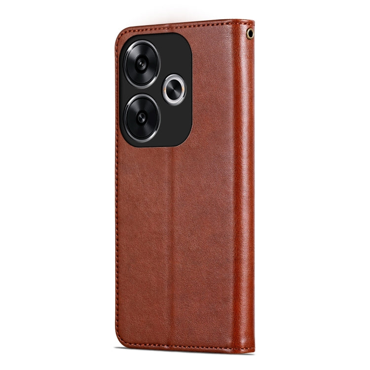 For Xiaomi Redmi Turbo 3 AZNS Sheepskin Texture Flip Leather Phone Case(Brown)