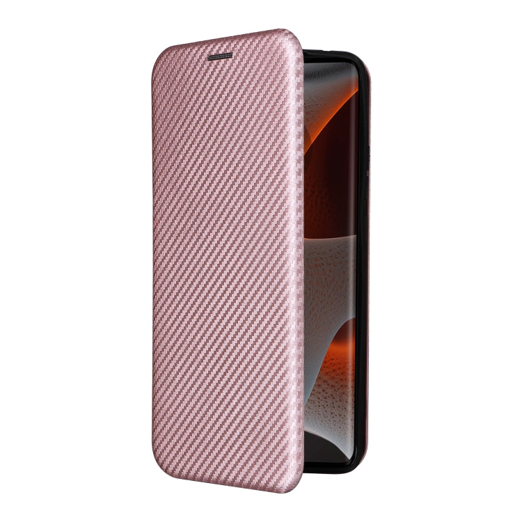 For Motorola Edge 50 Pro Carbon Fiber Texture Flip Leather Phone Case(Pink) - Motorola Cases by PMC TechLife | Online Shopping South Africa | PMC TechLife | Buy Now Pay Later Mobicred