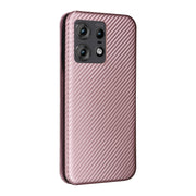 For Motorola Edge 50 Pro Carbon Fiber Texture Flip Leather Phone Case(Pink)