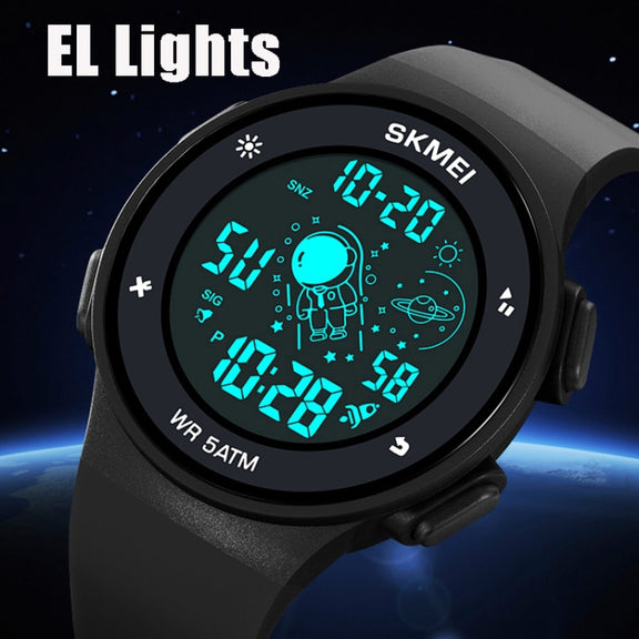 SKMEI 2068 Multifunctional Men 50M Water-resistant Noctilucent Sports Digital Wrist Watch(Black White)