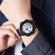 SKMEI 2068 Multifunctional Men 50M Water-resistant Noctilucent Sports Digital Wrist Watch(Black White)