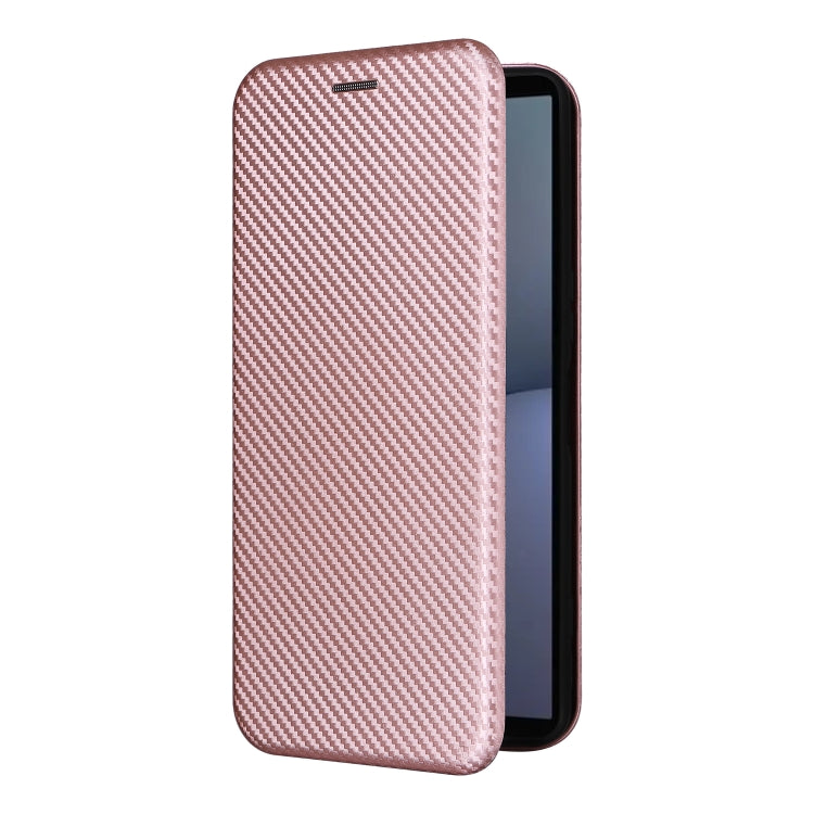 For Sony Xperia 1 VI 2024 Carbon Fiber Texture Flip Leather Phone Case(Pink)