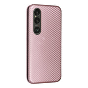 For Sony Xperia 1 VI 2024 Carbon Fiber Texture Flip Leather Phone Case(Pink)