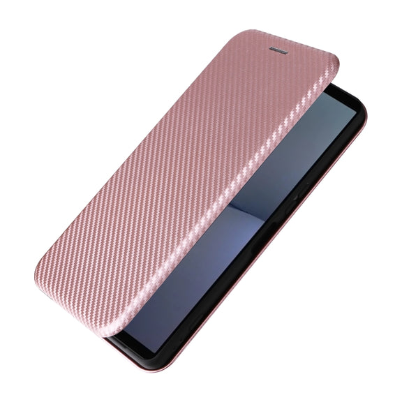 For Sony Xperia 1 VI 2024 Carbon Fiber Texture Flip Leather Phone Case(Pink)