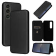 For Sony Xperia 1 VI 2024 Carbon Fiber Texture Flip Leather Phone Case(Black) - Sony Cases by PMC Jewellery | Online Shopping South Africa | PMC Jewellery | Buy Now Pay Later Mobicred