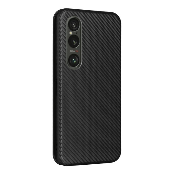 For Sony Xperia 1 VI 2024 Carbon Fiber Texture Flip Leather Phone Case(Black)