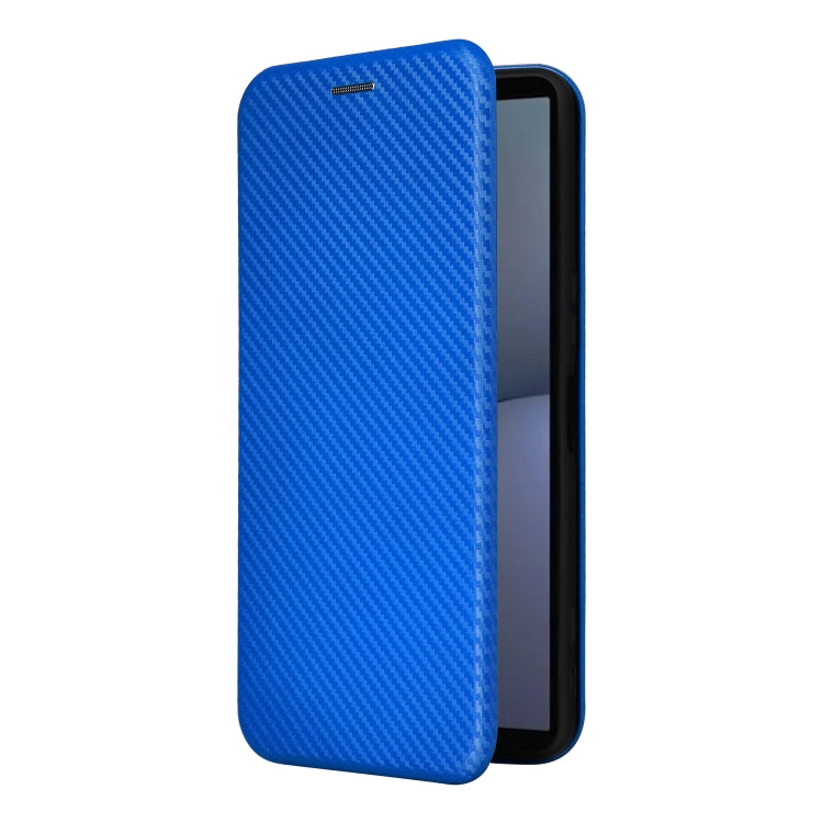 For Sony Xperia 1 VI 2024 Carbon Fiber Texture Flip Leather Phone Case(Blue) - free shipping - PMC Jewellery - Order now!