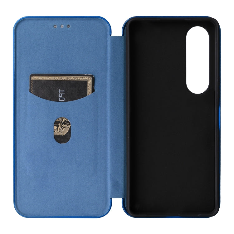 For Sony Xperia 1 VI 2024 Carbon Fiber Texture Flip Leather Phone Case(Blue) - free shipping - PMC Jewellery - Order now!
