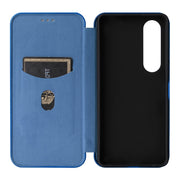 For Sony Xperia 1 VI 2024 Carbon Fiber Texture Flip Leather Phone Case(Blue)
