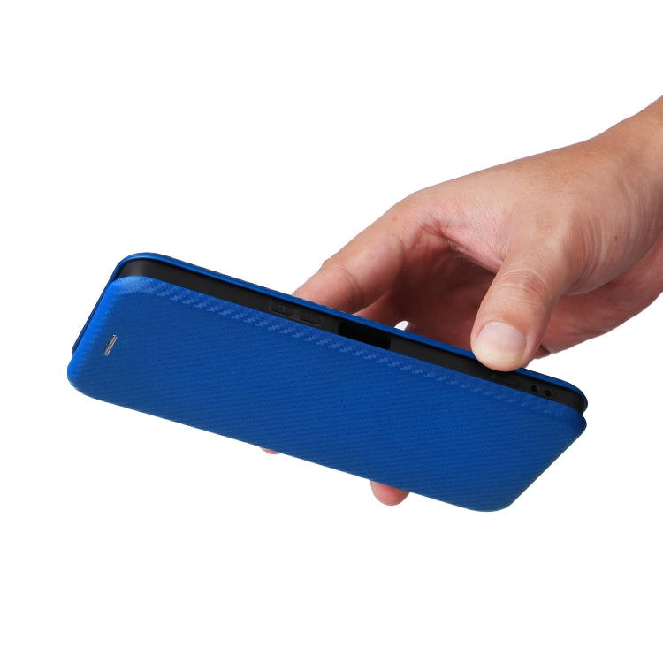 For Sony Xperia 1 VI 2024 Carbon Fiber Texture Flip Leather Phone Case(Blue)