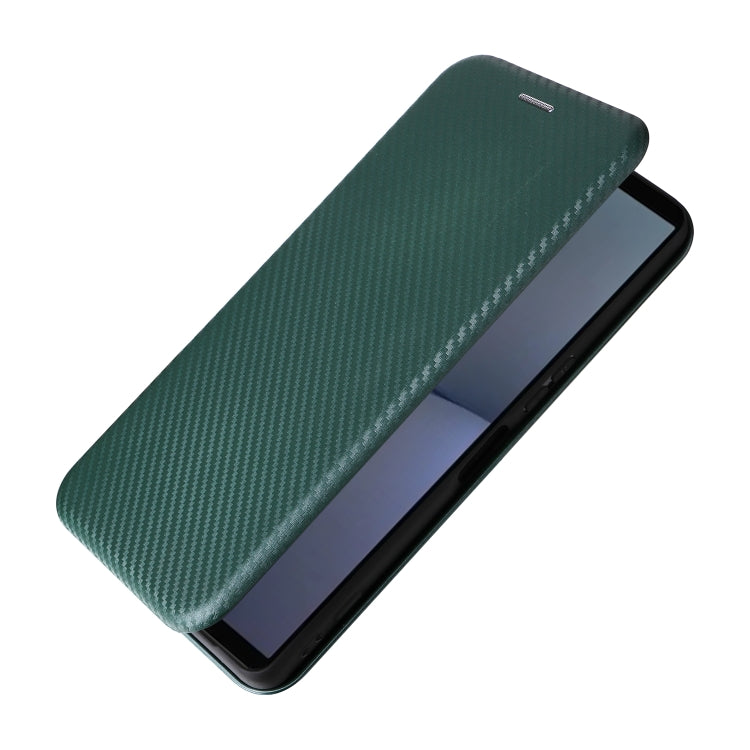 For Sony Xperia 1 VI 2024 Carbon Fiber Texture Flip Leather Phone Case(Green) - Sony Cases by PMC Jewellery | Online Shopping South Africa | PMC Jewellery | Buy Now Pay Later Mobicred